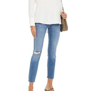 FRAME Le Skinny De Jeanne cropped distressed Mid-rise Skinny Jeans 29